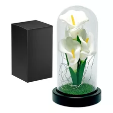 Flores Artificiales Girasol En Cúpula De Vidrio De Lujo