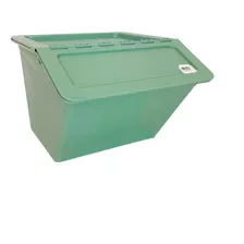 Caixa Organizadora Empilhável 25l Plástico Multiuso 4 Uni Cor Verde Menta