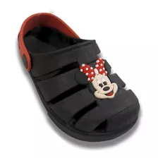 Sandalia Babuche Papete Calçado Infantil Menina Minnie Preto