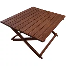 Mesa De Centro Plegable De Madera Para Jardin 70x80