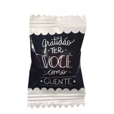 50 Balas Personalizadas Brinde Clientes - Gratidão Black 