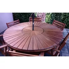 Comedor Para Exterior Fabricado En Madera De Tzalam 6 Sillas