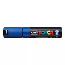 Caneta Posca Pc-8k Ponta Chanfrada 8mm Azul - Uniball