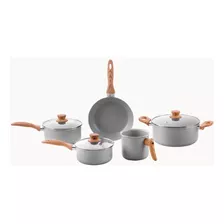 Conjunto De Panelas 5 Peças Brinox Cerâmica Smart Plus Gris Cor Cinza