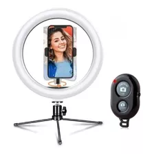 Iluminador Ring Light Youtuber 26cm Led + Tripé Pequeno Mesa