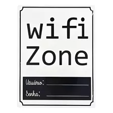 Placa Em Mdf Wi-fi Zone 15 X 20