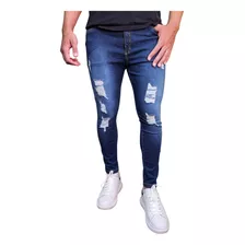 Calsa Jeans Masculina Laycra Premium Rasgada Colada 36 Ao 46