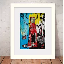 Quadro Decorativo Basquiat 56x46cm Vidro + Paspatur W0245