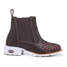 Botina Feminina Cano Curto Carrero Boots Laser Sola Branca