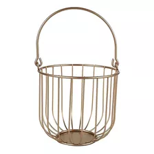 Cesto Organizador Aramado Cachepot Orb De Ferro Rose Gold Cor Dourado