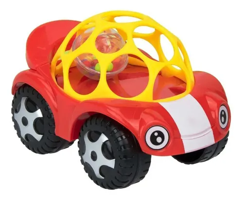 Carrinho Chocalho Bebê Pimpolho Cor Vermelho Desenho Carro