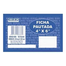 Ficha Pautada 4x6 100 Fls Papel Offset 150g (152mm X 102mm)