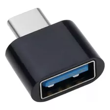 Plug Adaptador Conversor Otg 3.0 Usb Femea Para Usb-c Macho Cor Preto