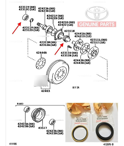 2 Reten Flecha Diferencial Toyota Hilux 2.7 Cabina Sencilla Foto 4