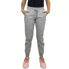 Calça Moletom Feminina Flanelada Punho Bolso Cereja Rosa