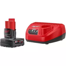 Kit De Batería Y Cargador Milwaukee M12, 12 Voltios, 4 Ah