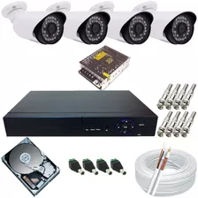 Kit 4 Câmeras Circuito Fechado Tv Completo Com Gravador Dvr