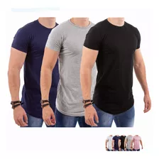 Kit 3 Camisetas Camisa Blusas Long Line Useclub77 Masculina