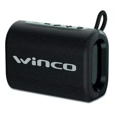 Parlante Portatil Bluetooth Microfono Fm Tws Usb Winco W-124 Color Negro