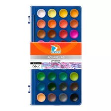 Acuarelas Ezco Premium Estuche X 36 Colores + Pincel