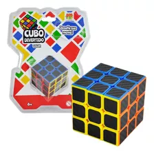 Cubo Mágico Colorido 3x3 Brinquedo Jogo - Preto