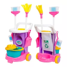 Carrinho De Limpeza Criança Menina Cleaning Trolley Maral