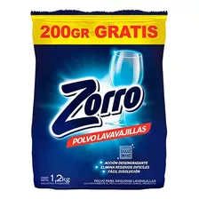 Detergente Para Lavavajillas Automático Polvo Zorro 1,2 Kg