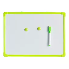 Quadro Branco Didático Bordas Metalico Recado Caneta 23x15cm Cor Verde