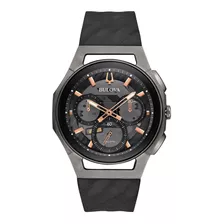 98a162 Reloj Bulova Curv 44mm Negro/plateado/rosado