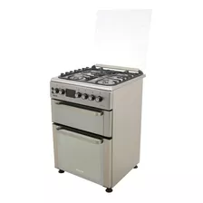 Cocina Siam Combinada Doble Horno 4 Quemadores Dimm Color Titanium