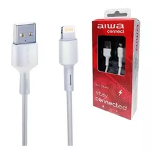 Cable Aiwa Lightning Usb 1.2 Mts Awcs1l4w Compatible Con Ip Color Blanco