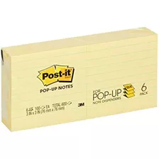 Postit Notes Popup 3 X 3 Pulgadas Canarias Amarillo De Rayas