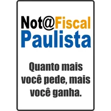 Kit 5 Placas Adesivas Nota Fiscal Paulista Revenda