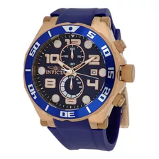 Reloj Para Hombres Invicta Pro Diver 40015 Azul Color De La Correa Oro Rosa