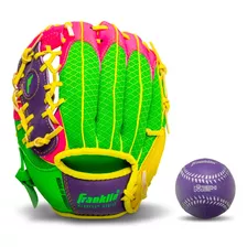 Guante Beisbol Franklin Mesh Tek 22814l 9.5 In 3-6 Añs Zurdo Color Verde Lima