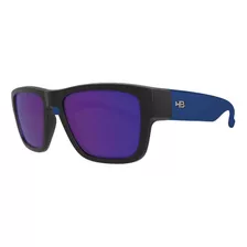 Óculos De Sol Hb H-bold Preto Fosco Azul Polarizado 55mm
