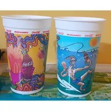2 Vasos De Coca Cola - Mc Donalds - Años '90 - Plasticos