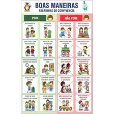 Banner Pedagógico Boas Maneiras - 1m X 64cm - Will1028