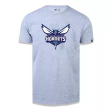 Camiseta New Era Charlotte Hornets Basic Logo Nba Cinza