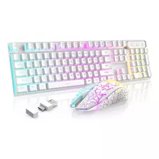 Xinmeng Teclado Inalámbrico Juegos Y Ratón Receptor Dual, Y