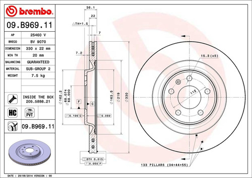 Disco Brembo Audi A8 S8 Quattro 2013 A 2017 Trasero Pza Foto 2