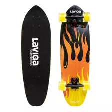 Patineta Tabla De Madera Juvenil Diseño Flamas Fuego Skate