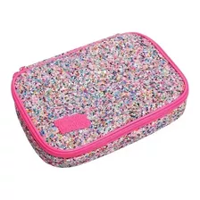 Estuche Para Lápices Mooving Maxi Trend Glitter Multicolor Color Rosa