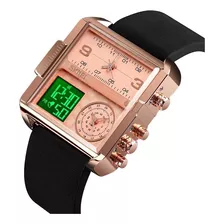 Reloj Hombre Casual Lujo Skmei Cuadrada Cronógrafo Fechador