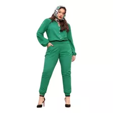 Camisa Plus Size Colorida Punho De Elástico