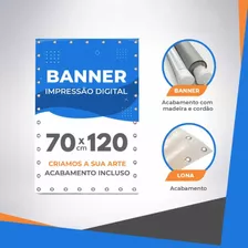 Banner Faixa Placa Lona Baner Uv Personalizado 70x120 Ilhós