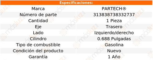 (1) Cilindro Rueda Tra Izq/der Spectra 1.8l 4 Cil 01/08 Foto 5