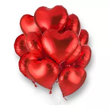 Kit 50 Balões De Coração Metalizado Vermelho 45cm Decoração