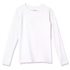 Camiseta De Manga Larga Hanes Comfortsoft Para Niñas, Blanca
