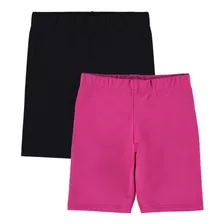 Kit 2 Bermudas Ciclista Infantil Menina Básico Cotton Malwee